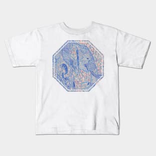 Zentangle Elephant In Pastel Kids T-Shirt